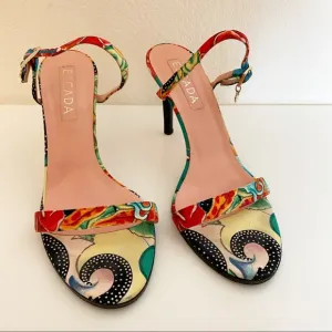 ESCADA- Colorful Strappy Heels Size 39/ US 9