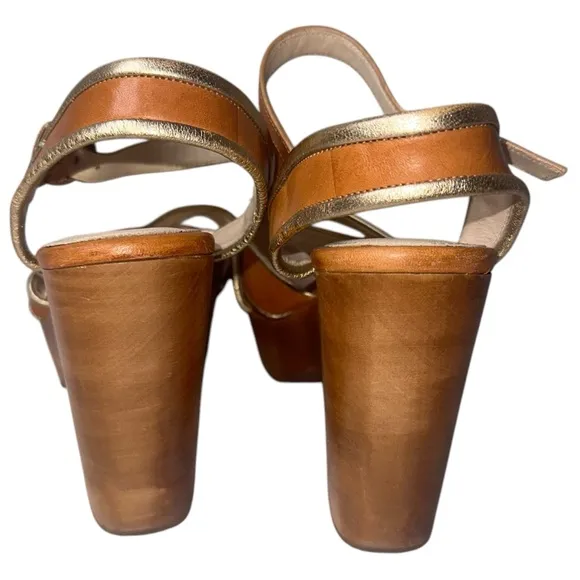 |EUC| COACH Nikkie Strappy Wood Block Heels