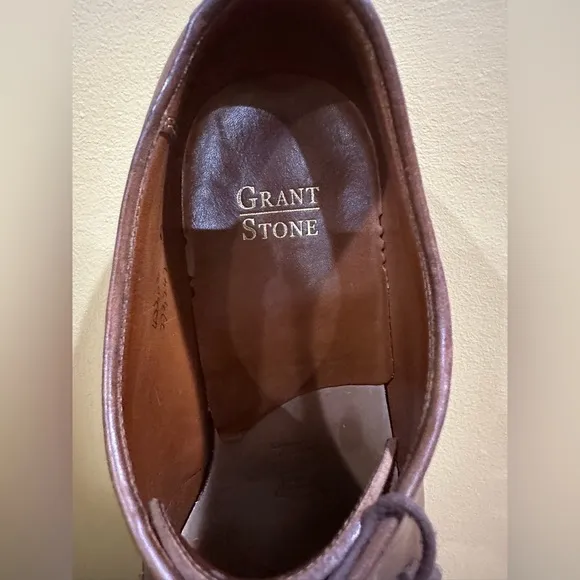 EUC Grant Stone Plain Toe Brogue Oxford in Brown Handcrafted. Size 13