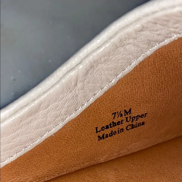 EUC L’AMOUR DES PIEDS Cream Genuine Leather Platform Mules Slip-Ons Peep Toe