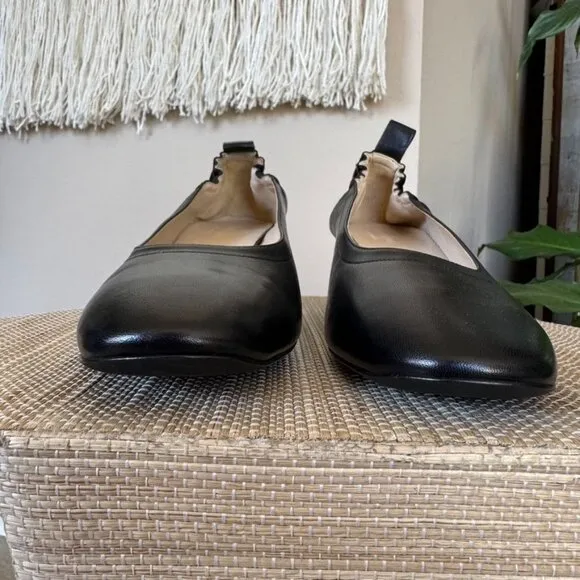 Everlane Black Leather The Day Shoes; Slip On Block Heel Pumps Size 11