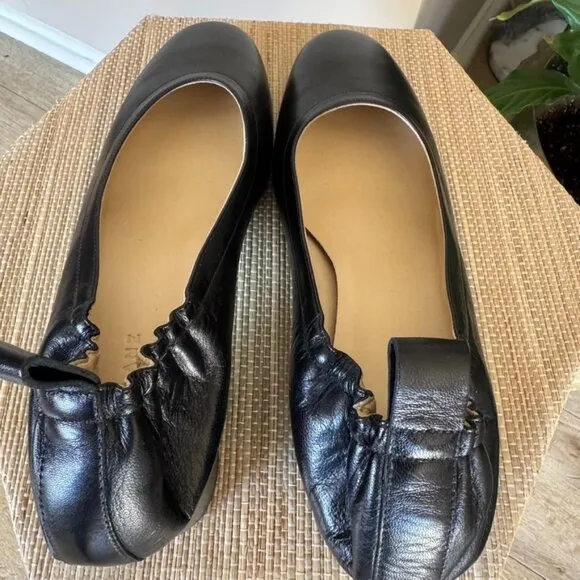Everlane Black Leather The Day Shoes; Slip On Block Heel Pumps Size 11