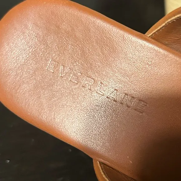 Everlane Brown Leather Wooden heel Clogs Size 8.5