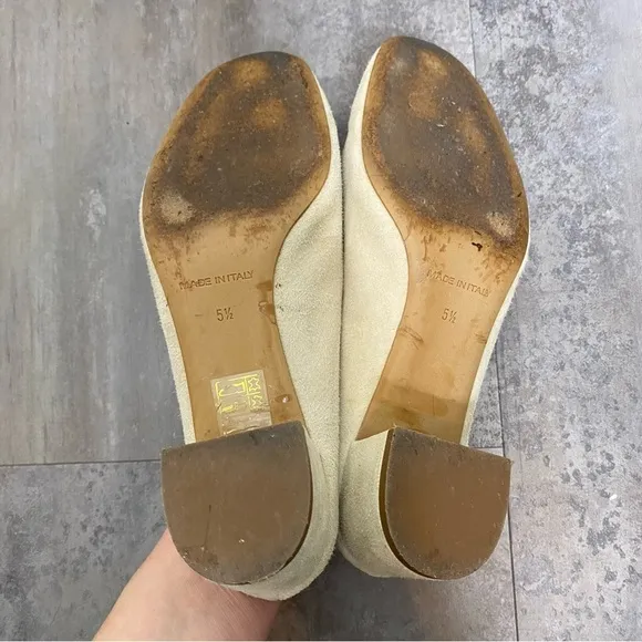 Everlane Day Heel Suede Mules Bone 5.5