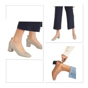 EVERLANE The Day Heel Light Taupe Patent Leather Low Heeled Ballet Pump Size 9