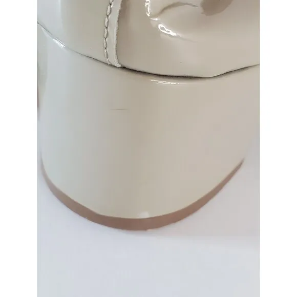 EVERLANE The Day Heel Light Taupe Patent Leather Low Heeled Ballet Pump Size 9