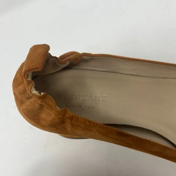 Everlane The Day Heel women's 8 shoes heels Cognac Suede tan