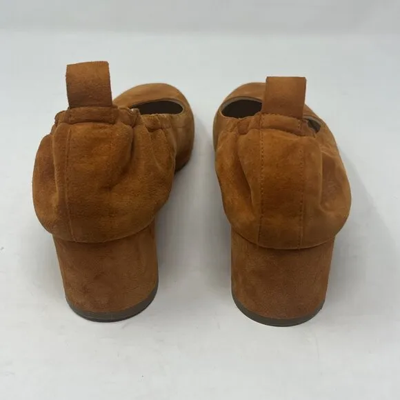Everlane The Day Heel women's 8 shoes heels Cognac Suede tan