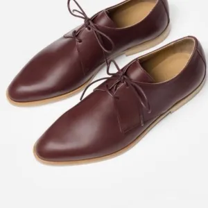 EVERLANE The Modern Oxford in Oxblood Leather Shoes Size 10 New
