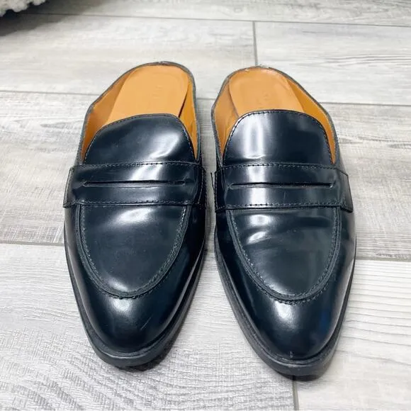 Everlane The Modern Penny Loafer Slip On Leather Mule Black Size 8