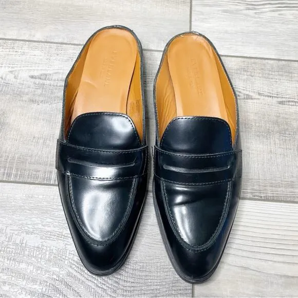 Everlane The Modern Penny Loafer Slip On Leather Mule Black Size 8