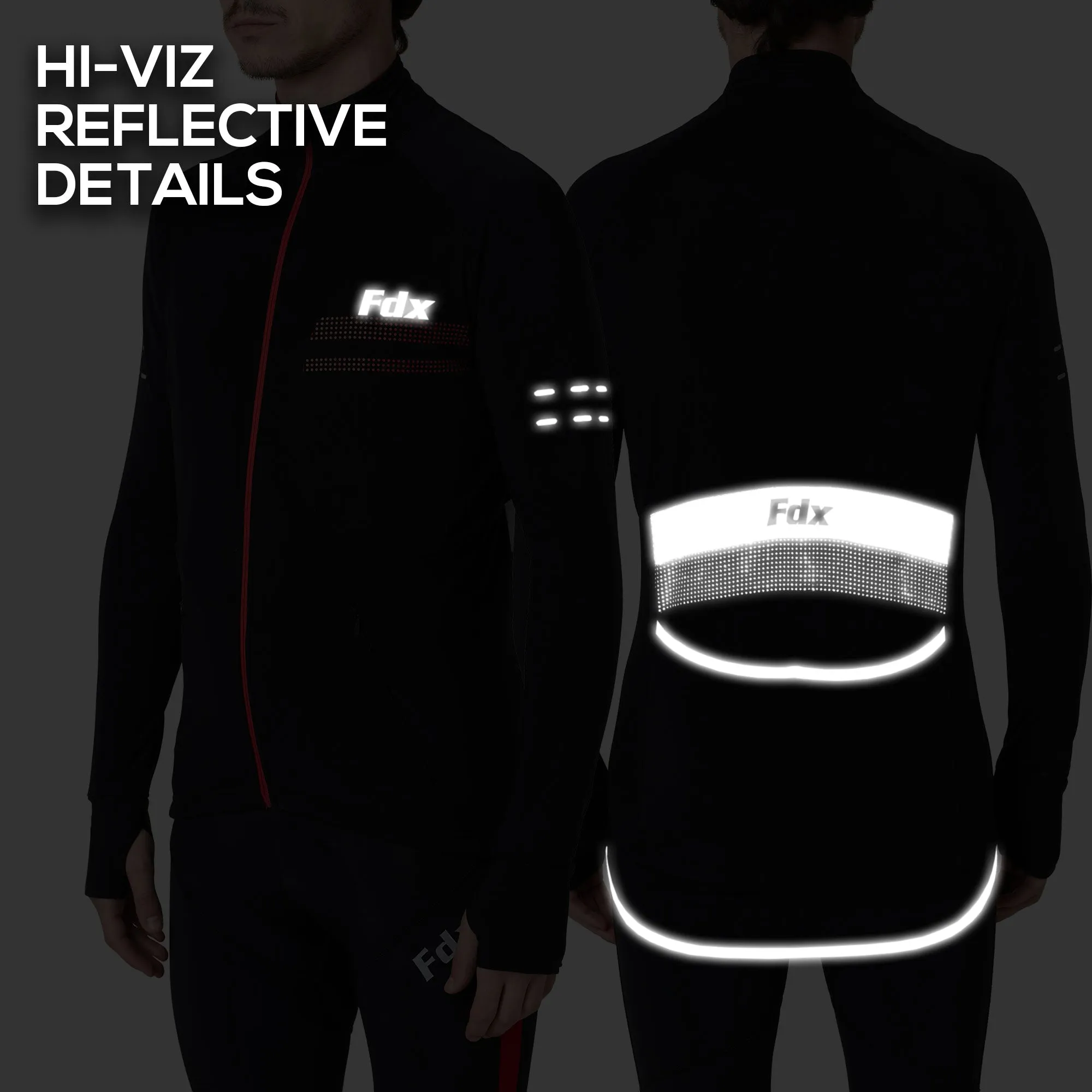 Fdx Arch Men's & Boy's Red Thermal Roubaix Long Sleeve Cycling Jersey