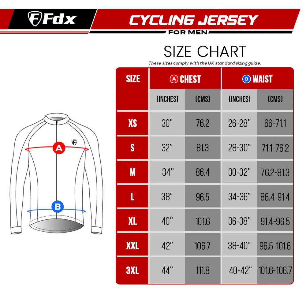 Fdx Arch Men's & Boy's Red Thermal Roubaix Long Sleeve Cycling Jersey