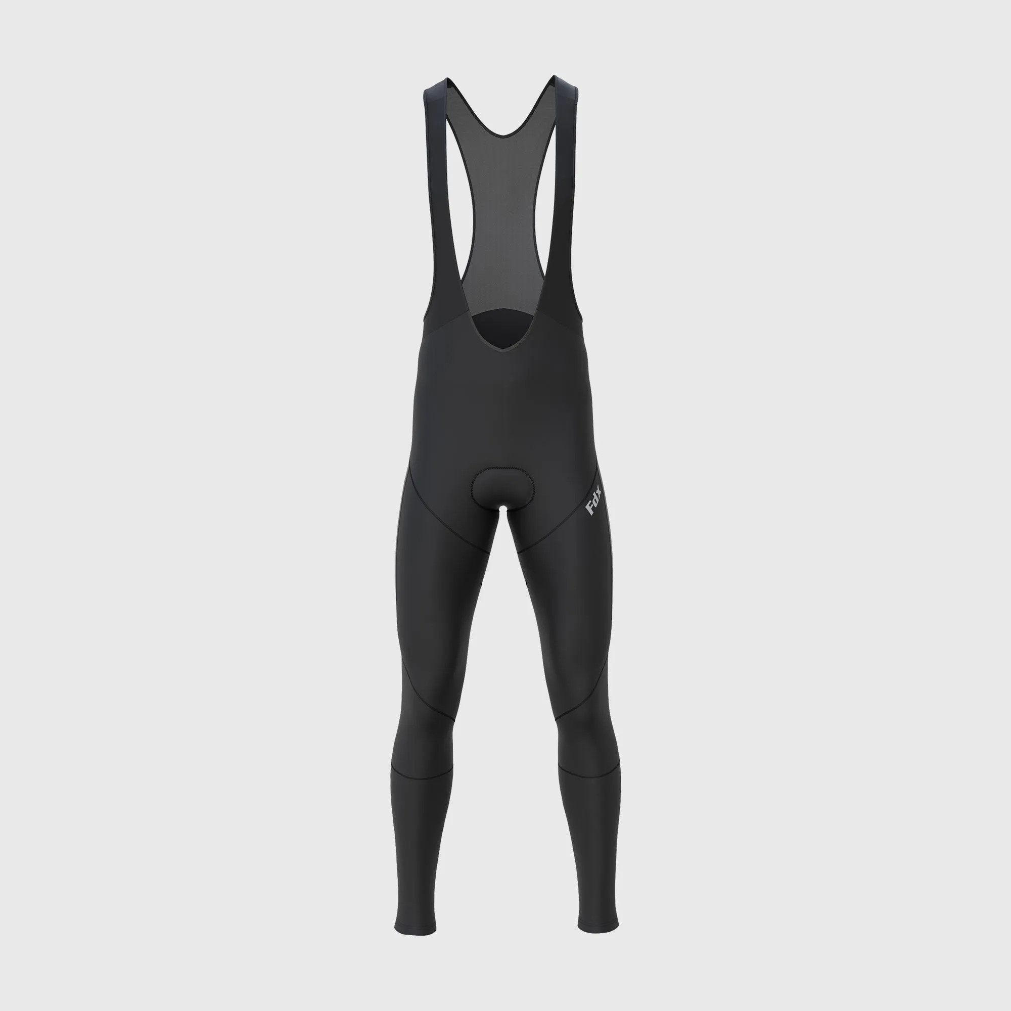 Fdx Men's & Boy's Set Arch Thermal Roubaix Long Sleeve Cycling Jersey & Cargo Bib Tights - Black