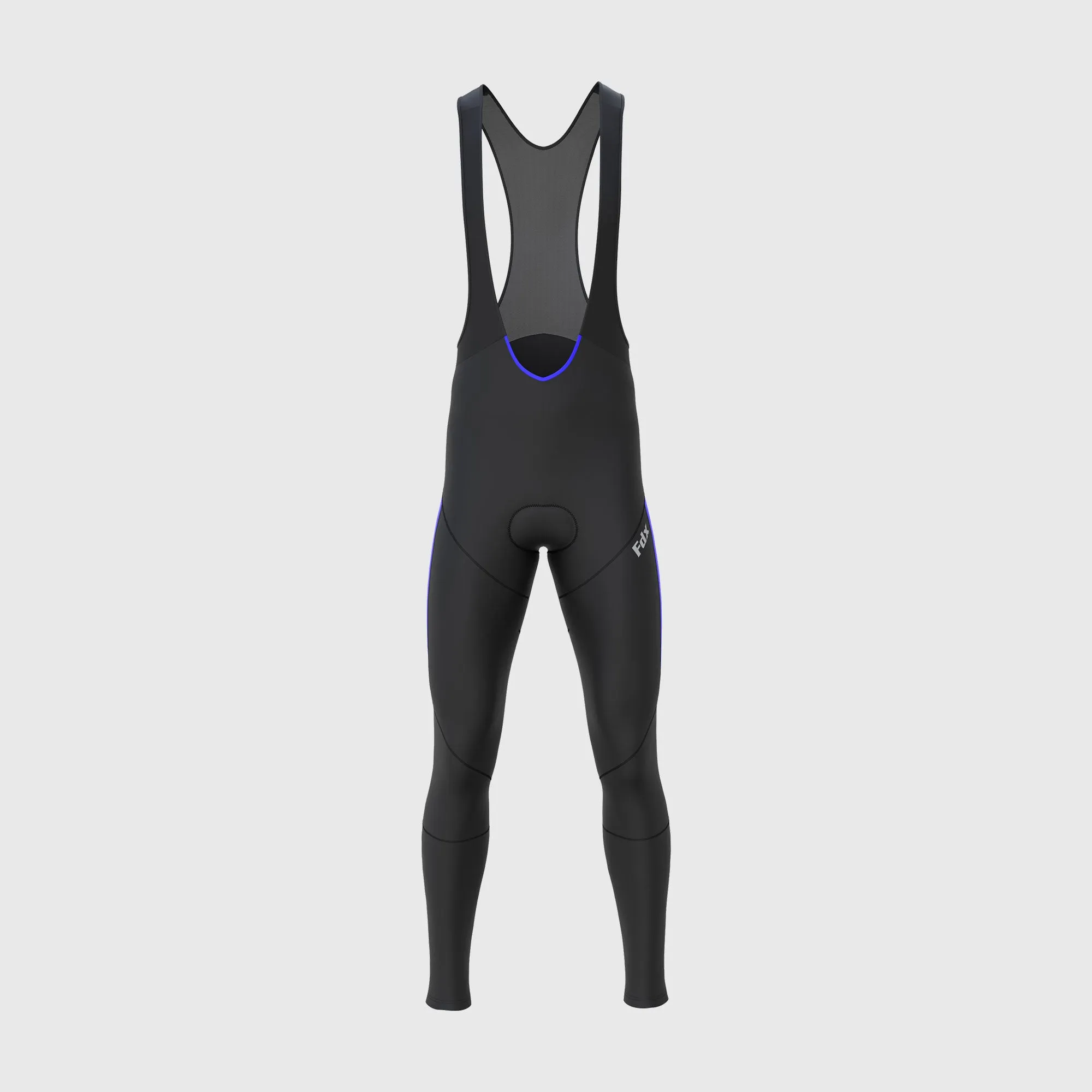 Fdx Men's & Boy's Set Arch Thermal Roubaix Long Sleeve Cycling Jersey & Cargo Bib Tights - Blue