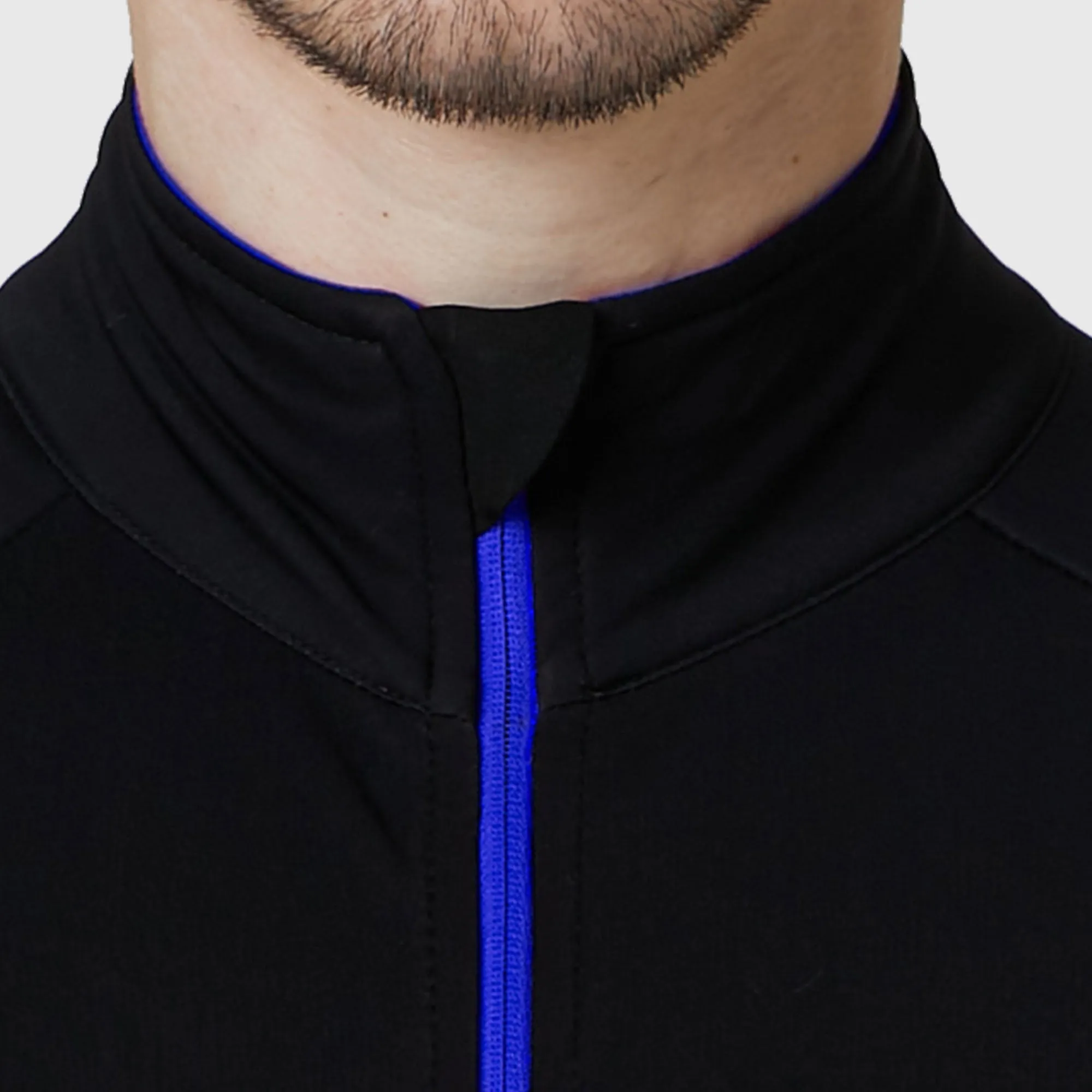 Fdx Men's & Boy's Set Arch Thermal Roubaix Long Sleeve Cycling Jersey & Cargo Bib Tights - Blue