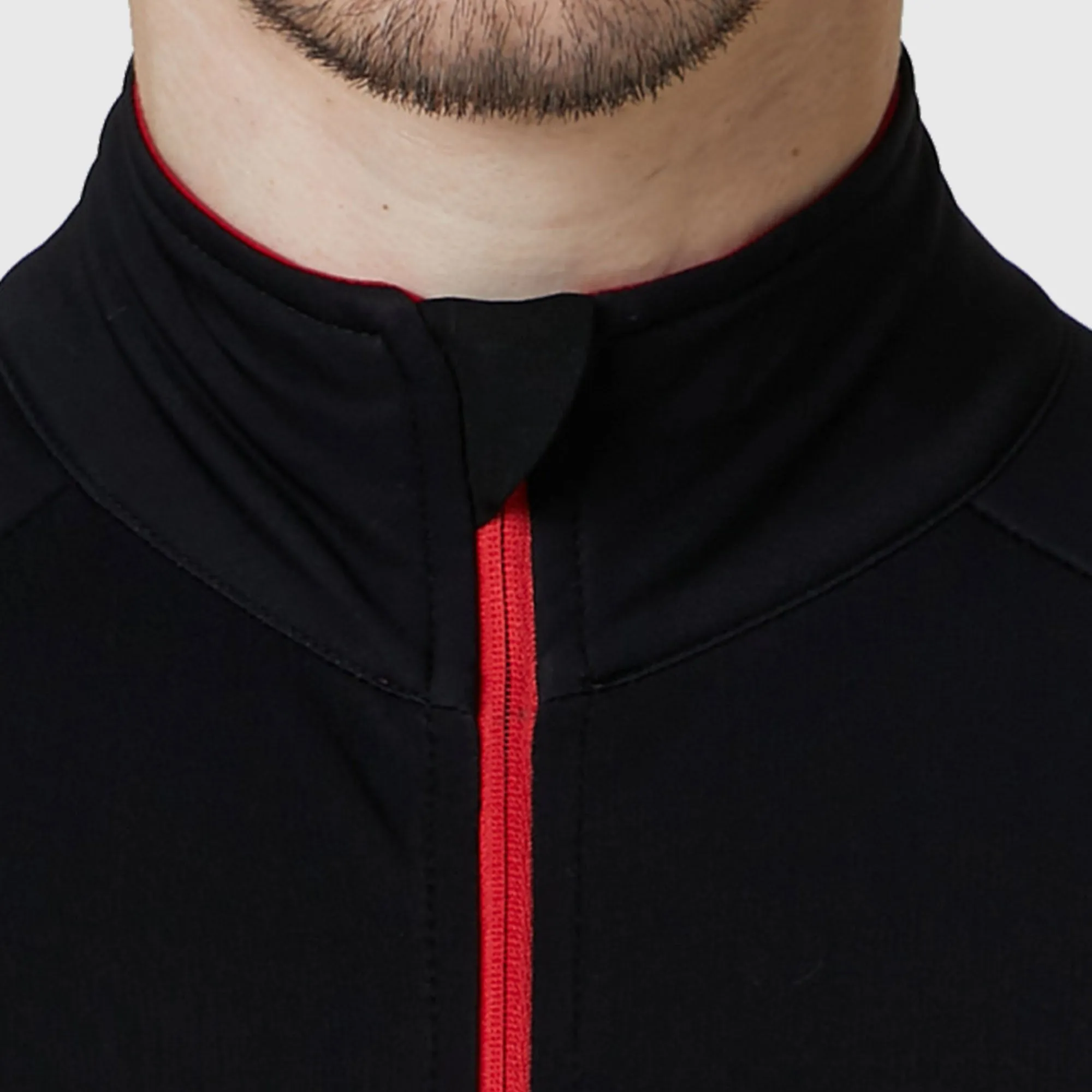 Fdx Men's & Boy's Set Arch Thermal Roubaix Long Sleeve Cycling Jersey & Cargo Bib Tights - Red