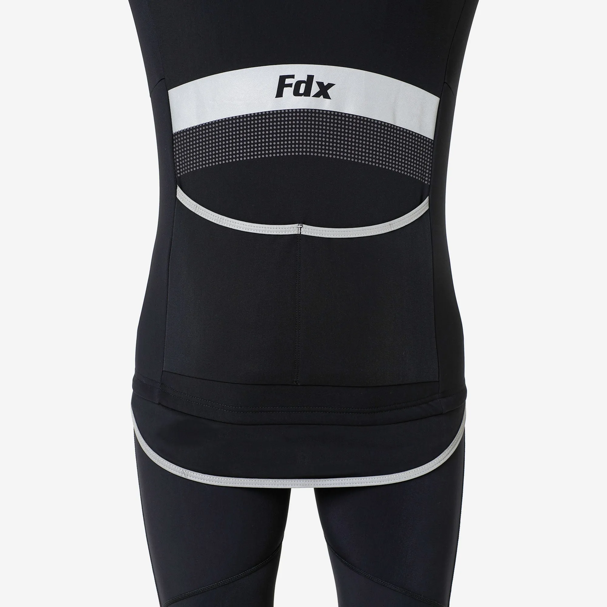 Fdx Men's & Boy's Set Arch Thermal Roubaix Long Sleeve Cycling Jersey & Cargo Bib Tights - Red