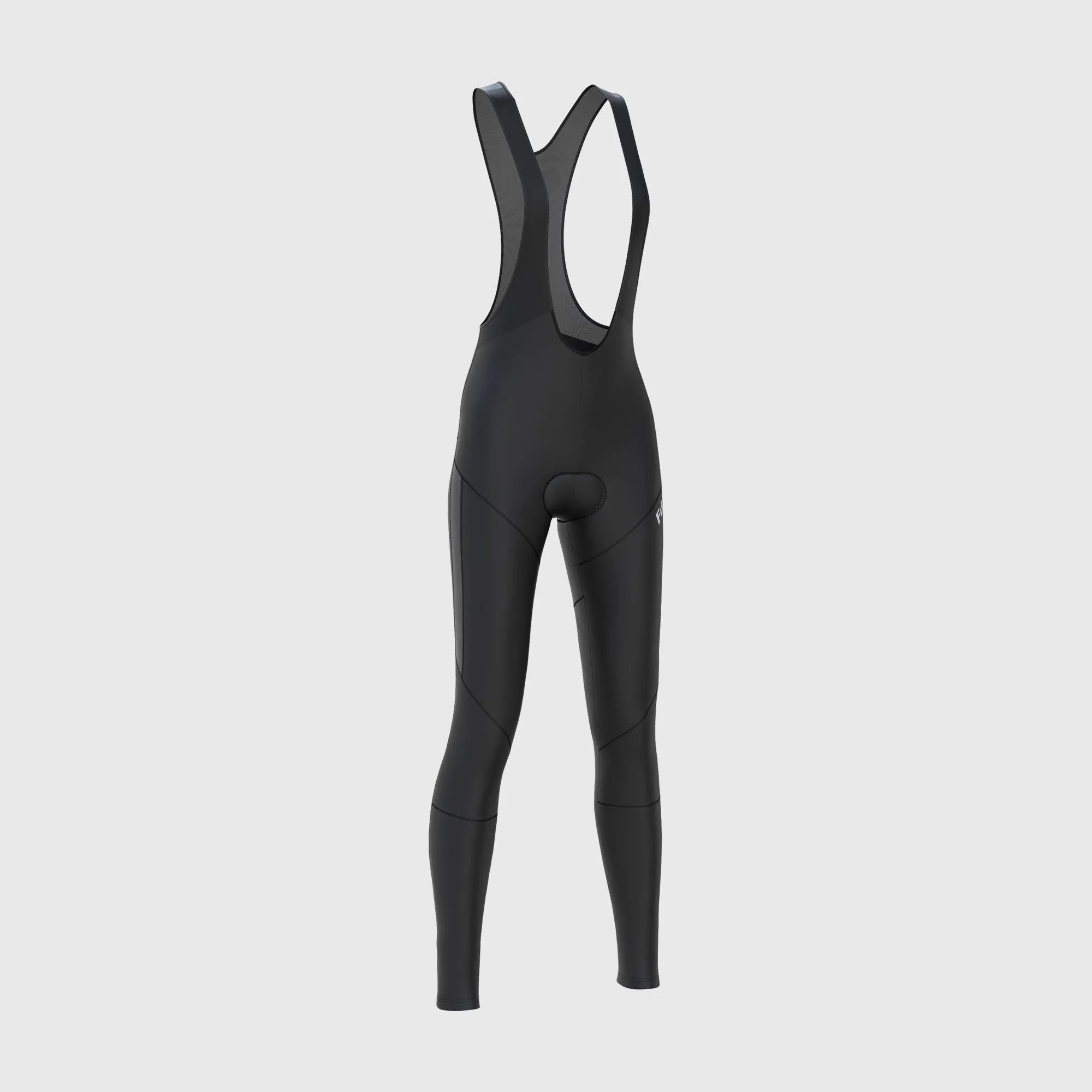 Fdx Women's & Girl's Set Arch Thermal Roubaix Long Sleeve Cycling Jersey & Cargo Bib Tights - Black