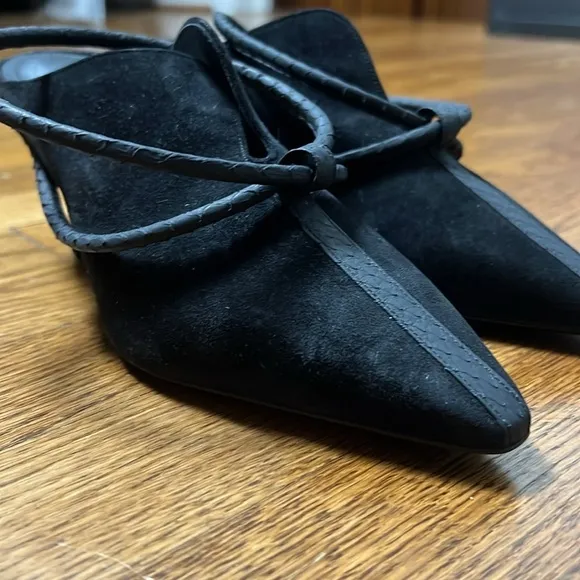 FERRAGAMO Cygnus Suede Mules Size 6