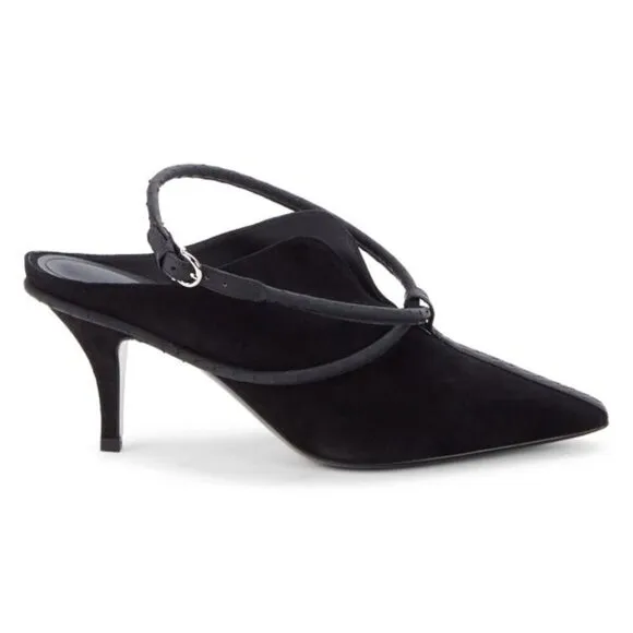 FERRAGAMO Cygnus Suede Mules Size 6