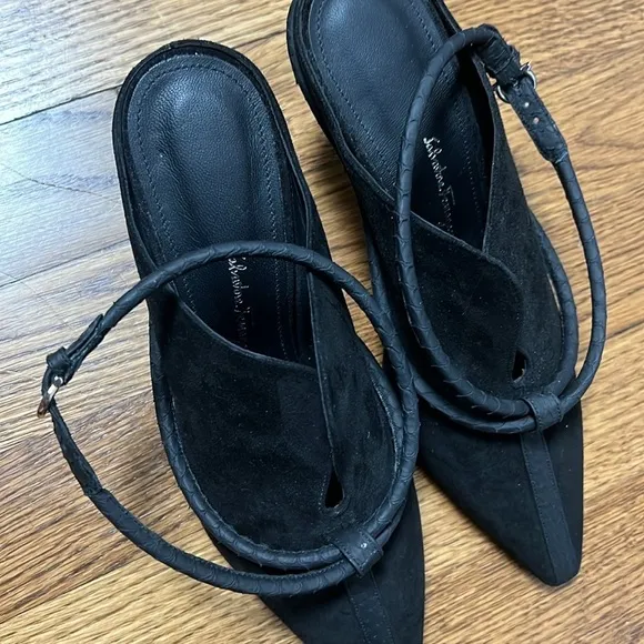 FERRAGAMO Cygnus Suede Mules Size 6