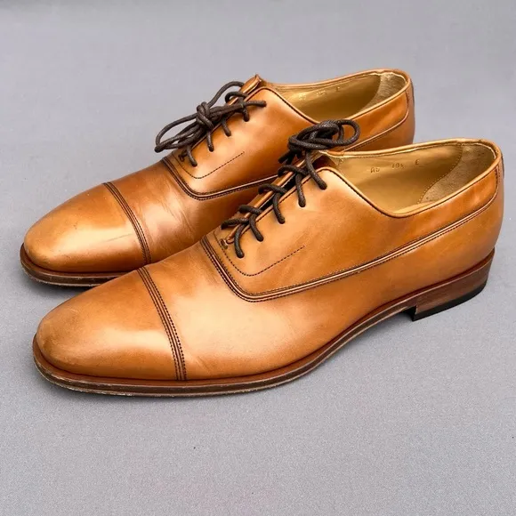 Ferragamo Men’s Lace Up Fermin Oxfords Dress Dark Leather Shoes 10.5 US Men's