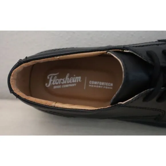 Florsheim 16623-001 Kids' Sz 6W Black Leather Billings Jr. II  Moc Toe Oxfords