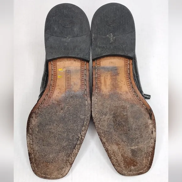 Florsheim Barletta Men's Gray Crocodile Alligator Print Dress Oxfords Size 9.5D