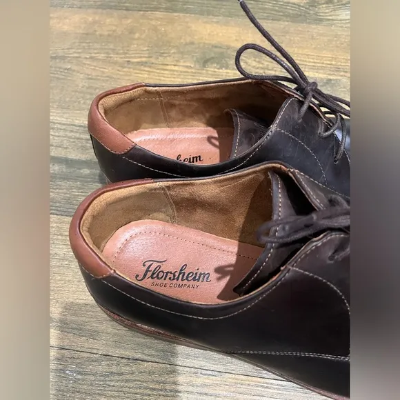 Florsheim Black Leather Remi Plain Toe Oxfords Sz. 10.5