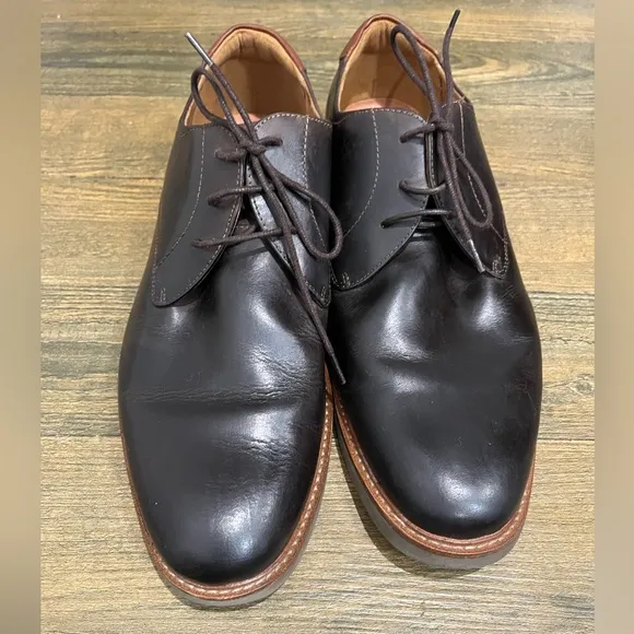 Florsheim Black Leather Remi Plain Toe Oxfords Sz. 10.5