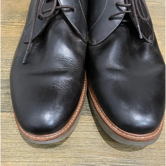 Florsheim Black Leather Remi Plain Toe Oxfords Sz. 10.5