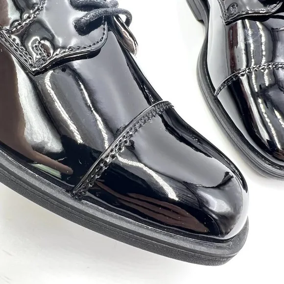 Florsheim Boys Kids Reveal Ox Jr Black Patent Oxfords Dress Shoes Youth 13M NEW