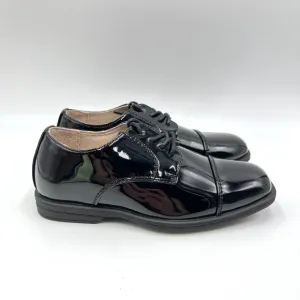 Florsheim Boys Kids Reveal Ox Jr Black Patent Oxfords Dress Shoes Youth 13M NEW