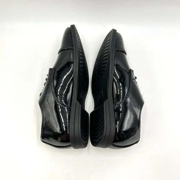 Florsheim Boys Kids Reveal Ox Jr Black Patent Oxfords Dress Shoes Youth 13M NEW