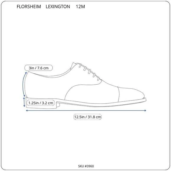 Florsheim Men's Lexington Oxford Black Oxford 12 M 17066-01Classic Wingtip
