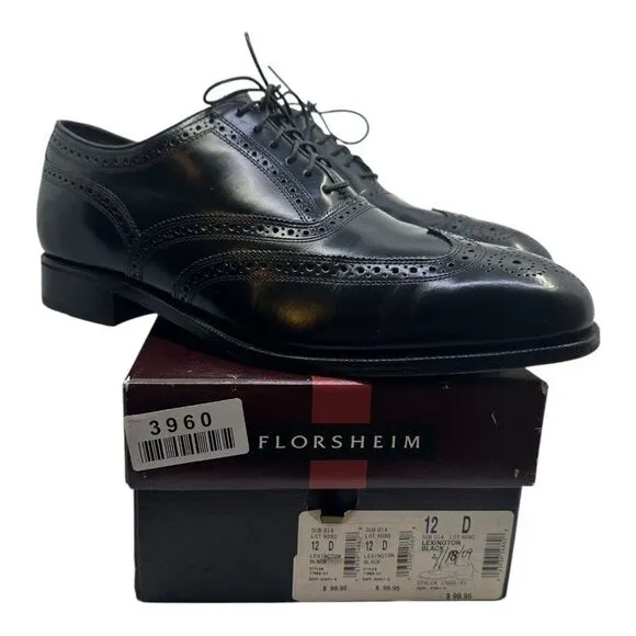 Florsheim Men's Lexington Oxford Black Oxford 12 M 17066-01Classic Wingtip