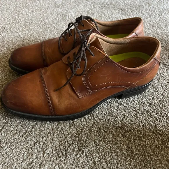 Florsheim Mens Midtown Cap Toe Oxford Dress Shoes 12138-221, Cognac Size 9.5D
