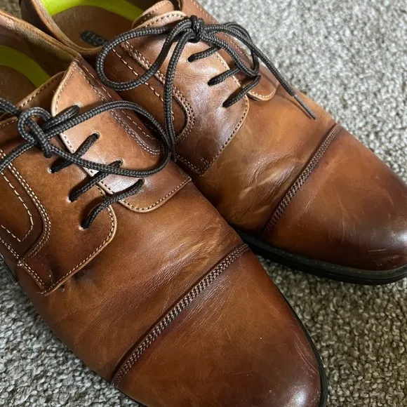 Florsheim Mens Midtown Cap Toe Oxford Dress Shoes 12138-221, Cognac Size 9.5D