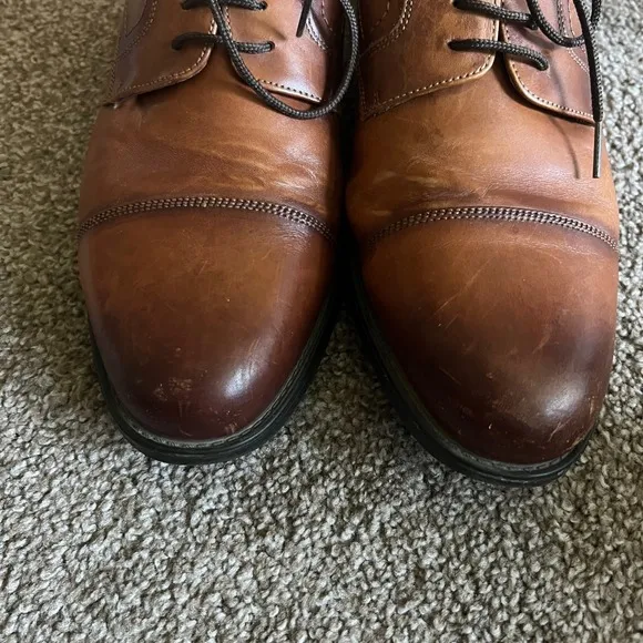 Florsheim Mens Midtown Cap Toe Oxford Dress Shoes 12138-221, Cognac Size 9.5D