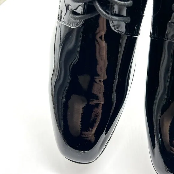 Florsheim Mens Size 7 Tuxedo Plain Toe Black Patent Leather Oxfords Dress Shoes