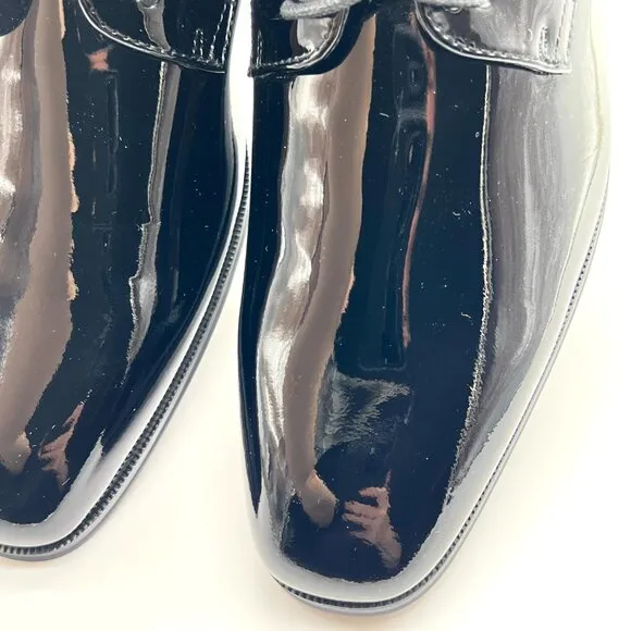 Florsheim Mens Size 7 Tuxedo Plain Toe Black Patent Leather Oxfords Dress Shoes