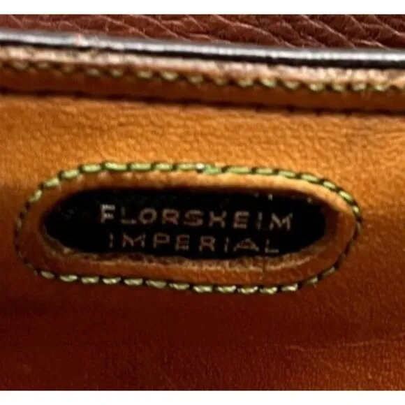 Florsheim Shoes Oxfords Mens 11B Brown Imperial Leather Original Sole 93603 VTG