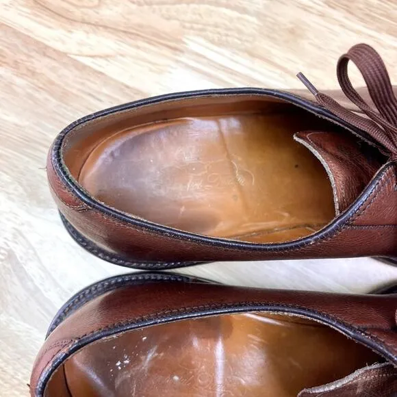 Florsheim Shoes Oxfords Mens 11B Brown Imperial Leather Original Sole 93603 VTG