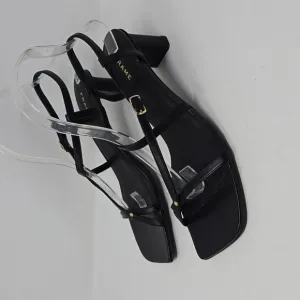 FRAME Le Braxton Sandal Strappy Black Leather Heels NEW Women's 37.5