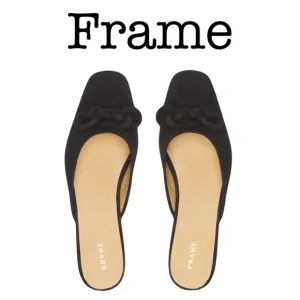 Frame Le Isle Black Suede Mules Size 38