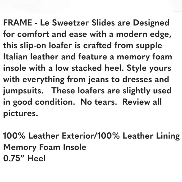 FRAME Le Sweetzer Slides Loafer Black 11/42