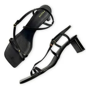 Frame Le Braxton Strappy Leather Black Sandal Square Toe Size EUR 41.5 US 11