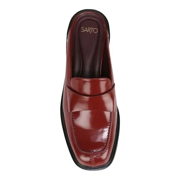 Franco Sarto Women’s Georgie Square Toe Mules in the Size 9M in Claret Color