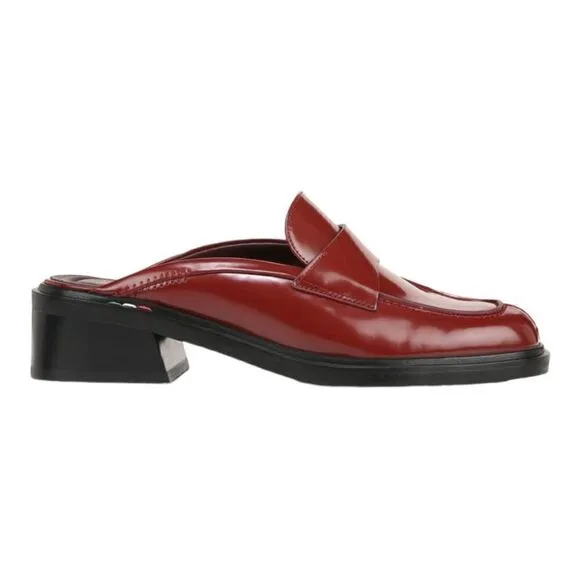 Franco Sarto Women’s Georgie Square Toe Mules in the Size 9M in Claret Color